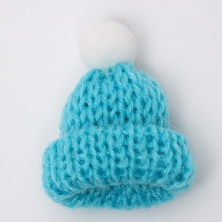 Knitted hat and scarf for toys, blue color-1