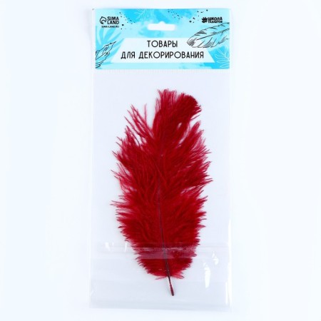 Feather for decor, size: 24 cm, burgundy color-5
