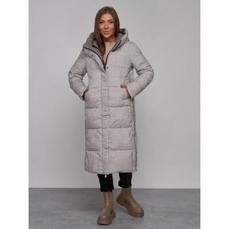 Coat insulated two -sided female, size 48, brown color-19