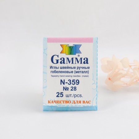 Sewing needles for tapestry No. 28, d = 0.5 mm, 3.2 cm, rounded tip, with a golden ear, 25 pcs, n-359
