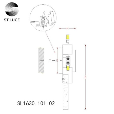 Sconces st. SL1630.101.02. Cesena. 2x3 watts, g9, 15x37 cm, chromium color-5
