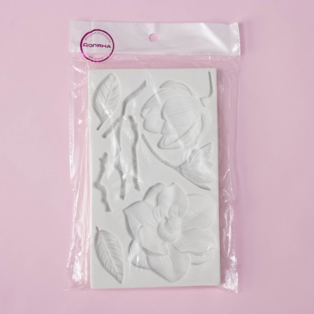 Mold Dolyana "Magnolia", silicone, 18 × 10 × 1.2 cm, color mix-4