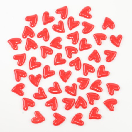 Caboshon "heart", set of 50 pcs., Size 1 pc. - 2.6 × 2.6 × 0.3 cm, red color-2