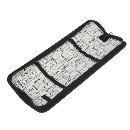 Penal for brushes, 340 x 70 mm, eco-leather, "onyx", PKZ 08-50, black color-1