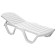 Plastic deck chair, 198 x 62 x 32 cm, white