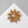 Brooch "Sun", Black-gold color in matte gold
