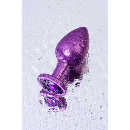 Anal plug with the Toyfa Metal rhinestone, purple, amethyst, 8.2 cm, d = 3.4 cm-6