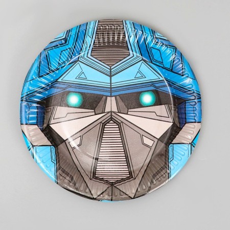 Disposable paper plate "Robot", 18 cm-3