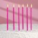 Candles for the cake "Classic" with a stand, 13 cm, 6 pcs, pink