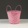 Wicker basket, D16 x 13.5 x 20 cm, pink, bamboo
