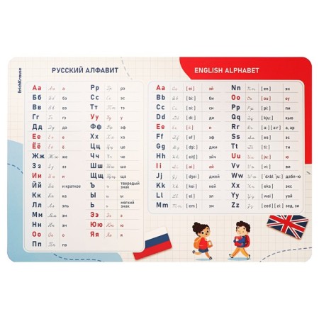 Laying on the table plastic A3 (297 x 420 mm), Erichkrause "Russian and English alphabet", teaching