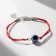 Bracelet-reinforcing “Red thread” Talisman protection, bead with an eye, blue color with silver, 18 cm
