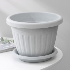 Pot for flowers with the Sylver Eco Podon, 4 L, D = 23 cm, the color is light gray