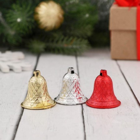 Decoration Christmas tree "bell in a net" (set 12 pcs) 3x2.5 cm, mix-2