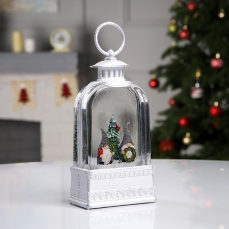 LED figure “Lantern with gnomes” 10.7 × 20.5 × 6.2 cm, plastic, AAX3 batteries (not in the kit), USB, glow warm white-1