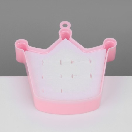 Organizer for jewelry "Correx Crown" 6 seats, plastic, 9.5 × 9 × 3 cm, pink color-4