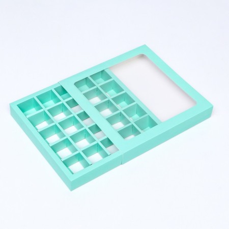 Box for sweets 25 pcs, 22 x 22 x 3.5 cm, mint-2