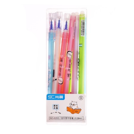 Gel handle Erased ink, 0.5 mm, blue rod, assorted mix (barcode on a piece)