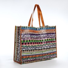 The bag is economic on the button, the color is red/multi -colored