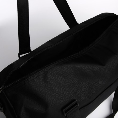 Road bag with lightning, external pocket, suitcase holder, long belt, black color-2
