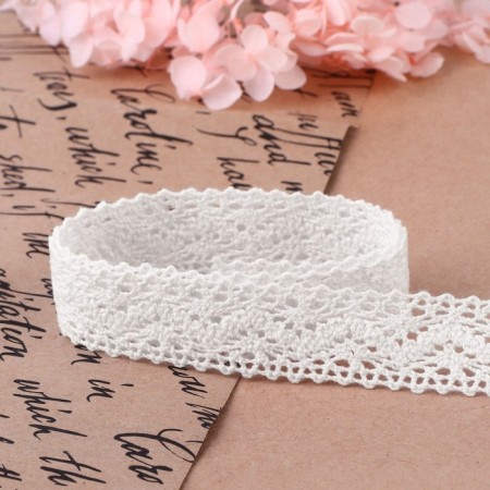 Knitted lace, 20 mm × 10 ± 1 m, white color-2