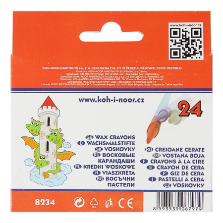 Loops wax 24 colors 7.8 mm, koh-i-noor 8234/24, round, in cardboard packaging, l = 80 mm-2
