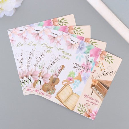 Stick Paper "Flower Melody" 3x9 cm sheet 10x10 cm-4