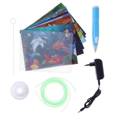 3D handle, PCL set of plastic luminous in the dark, mod. Pn015, blue color-3