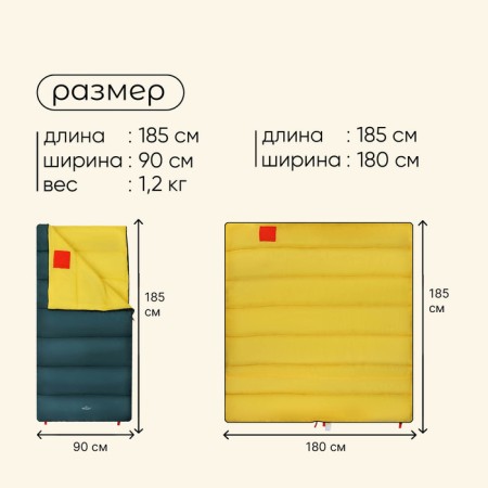 Maclay Camping Summer sleeping bag, blanket, 2 layers, left, 185x90 ​​cm, +10/ +25 ° C-2