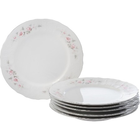 Small plate Bernadotte, decor "Pale roses, platinum layout", 25 cm