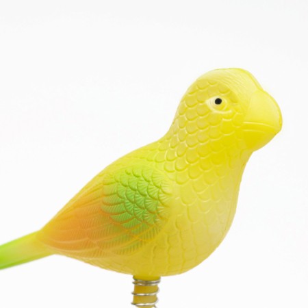 Toy for birds "Bird" on the spring, 11.9 x 3.4 x 12.5 cm, yellow-1