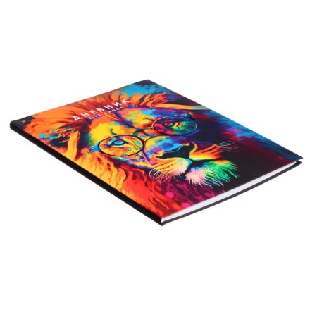 Diary for grades 5-11, "Leo. Mosaic Neon", integral (flexible) cover, matte lamination, selective varnish, 48 sheets-1