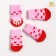 Nosks non -slip "hearts", size S (2.5/3.5 * 6 cm), set 4 pcs, pink