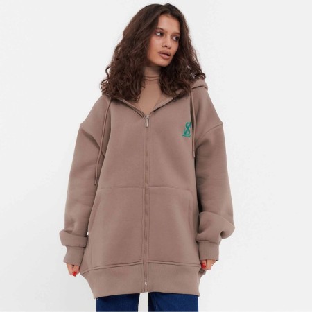 Women's sweatshirt was launched, brown color. ONE Size (42-50)