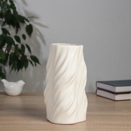 VAZA Ceramics Table "Oscar" D-8 cm, 20x10.5 cm, white