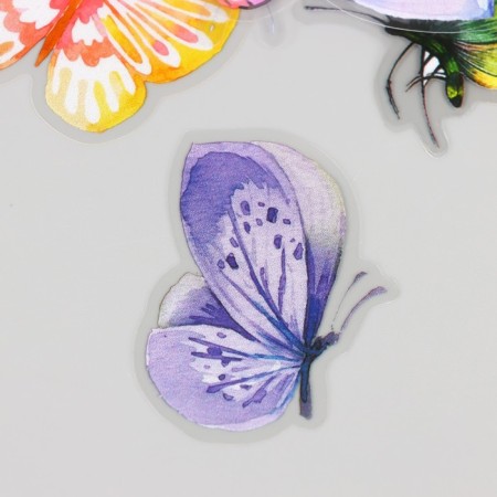 PVC stickers "Butterflies and watercolor" set 40 pcs 8x7 cm-1