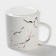Ceramic mug with a spoon "White Marble", 350 ml, white color