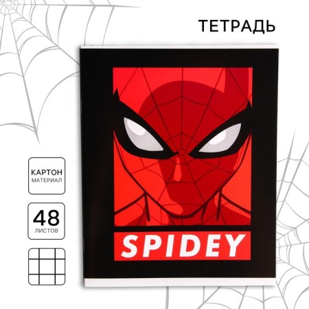 Notebook of 48 sheets in a cage, cardboard cover, spider-man