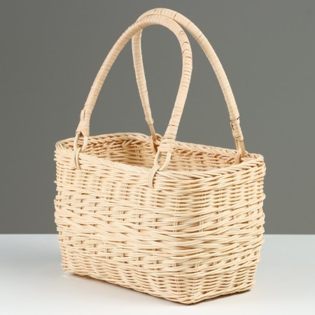Wicker basket, 23 x 12 x 7 x 22/28 cm, rattan