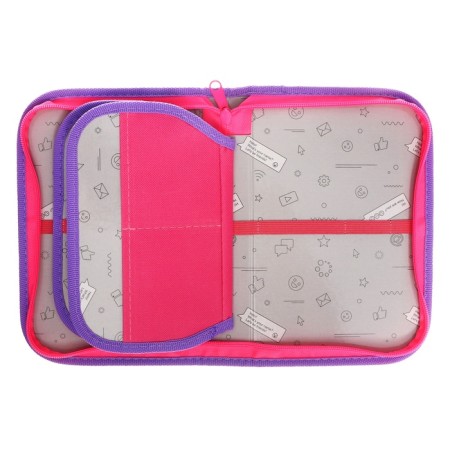 Penal 3 sections, tab inside, 140 x 210 x 40 mm, fabric, calligrata top block "Cute fluffy"-6