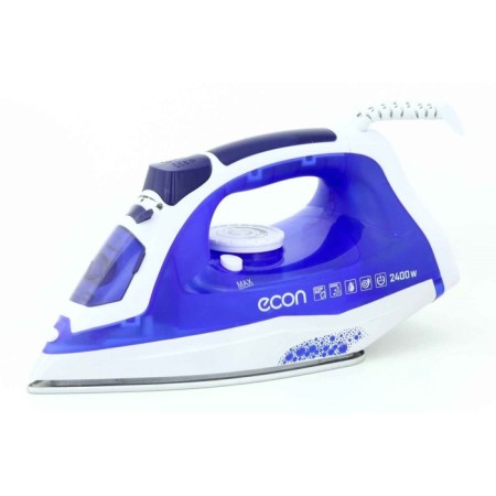 Iron ECON ECO-BI2402, 2400W, ceramic sole, 40 g/min, 220 ml, white-blue color