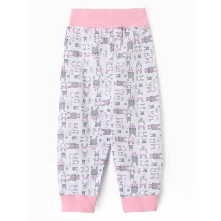 Railway with an open leg children's "bunnies", white/pink color, height 68