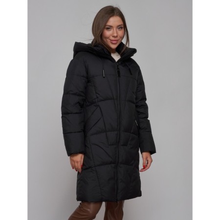 Coat insulated winter female, size 48, black color-9