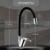 Kitchen mixer Zein Z2111, single -leaf, flexible surge, cartridge 40 mm, black/chromium