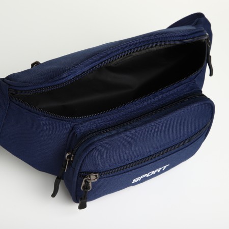 Board belt on a zipper, 2 outer pockets, blue color-5
