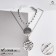 Double "chain" steel, medallions, color silver, 68 cm