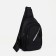 Male sling bag from textiles, headphone opening, black color