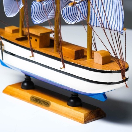 Ship "Chesma" three-masted blue-white paprusa, 34*7*32cm-9