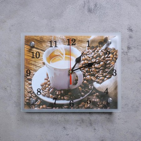 Carty clock wall, series: kitchen, "cup of coffee", 20x25 cm