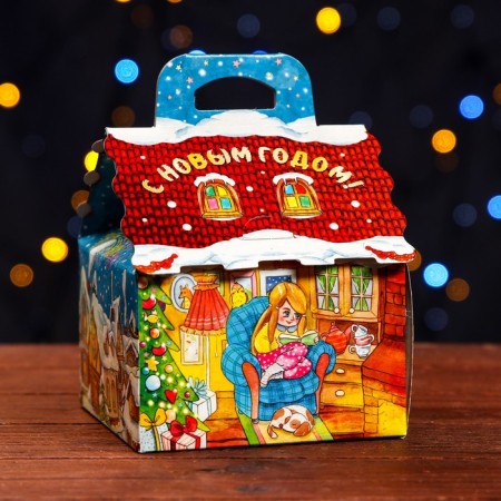 Gift box "New Year's watercolor" 12 x 12 x 16.8 cm-1